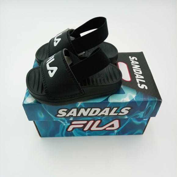 FILA Beyond Evo Black Sandals Infant Size 4 NIB - Picture 5 of 7